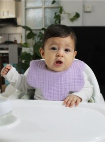 Resim Organik Pamuk 4 Katlı Multi Ekstra Yumuşak Müslin Çiçek Önlük Lavanta, Mama Ve Salya Önlüğü 