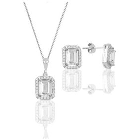Resim Gümüş Baget Taşlı Ikili Set (536503861) 