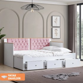 Resim Setay Alaçatı Divan Karyola Çekmeceli Açılır Çift Kişilik Karyola + Soft Yatak 