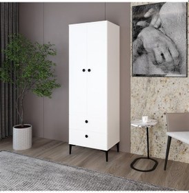 Resim Kalender Dekor Silvia-1 Slv01, 2 Kapaklı, 2 Çekmeceli Gardırop 