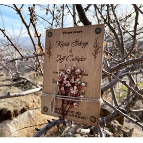 Resim Ahşap Zımba Detaylı Davetiye 