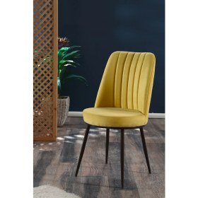 Resim MyMassa - Gold Sandalye - 11 Renk Kumaş - Metal Kahverengi Ayak 
