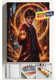 Resim Sayılarla Boyama Seti Numaralı Tuval Fırça Boya Dahil Kasnaklı Set 50x70 Cm - Harry 