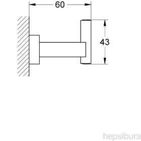 Resim Grohe Eurocube Bornoz Askısı Banyo Aksesuarı - 40511001 