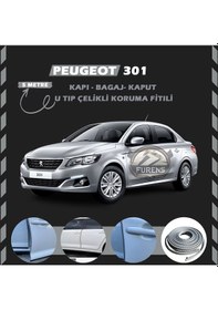 Resim Peugeot 301 Oto Araç Kapı Koruma Fitili 5metre Parlak Gri Renk 