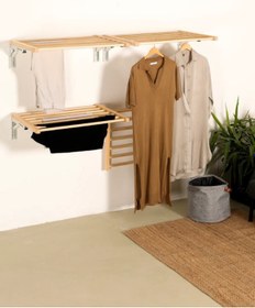 Resim Katlanabilir Ahşap Duvar Tipi Çamaşır Kurutmalık 