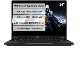 Resim ASUS TUF GAMING A14 FA401UH-RG018-Gaming Ryzen 7 260 16GB 512GB SSD RTX5050 8GB 105W 14\ WQXGA 165Hz IPS Panel Freedos Taşınabilir Bilgisayar 