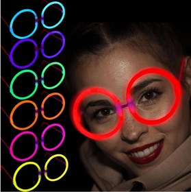 Resim Nessiworld Glow Stick Yuvarlak Gözlük - Glow Partisi Gözlükleri - Glow Stick Gözlük 12 Adet 