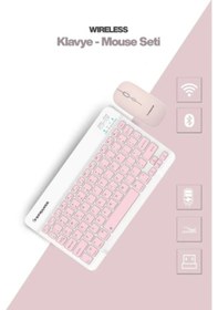 Resim Pembe Kablosuz Klavye Ve Mouse Seti Diğer 