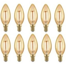 Resim OBUKACHA Forlife 4w Avizeler Için Led Ampul E-14 Duylu Amber Renk 10 Adet Bal Renk Cam 