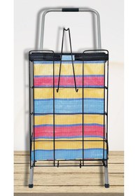 Resim Safir Serisi - Kalın Telli Pazar Arabası - Katlanabilir, Tekerlekli, Alışveriş, Market Arabası 