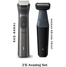 Resim Philips 7000 Serisi Mg7920/15 Erkek Bakım Seti - Bg3017 Hassas Bölgeler Duşta Vücut Tıraş Makinesi Seti Antrasit 