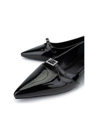 Resim Tamer Tanca Kadın Vegan Siyah Rugan Topuklu Ayakkabı 1073 20 Bn Ayk Sk24-25 Sıyah Rgn Siyah Rugan 