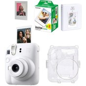 Resim Fujifilm Instax Mini 12 Beyaz Fotoğraf Makinesi Simli Pleksi Kılıf Pvc Albüm 20'li Film Ve Çerçeveli Hediye S 