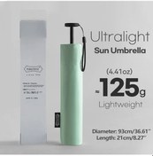 Resim Elmpaly Yeşil 111g Karbon Fiber Katlanır Uv Koruma Rüzgar Geçirmez Seyahat Şemsiyesi 