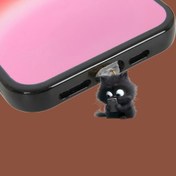 Resim 1 adet Kedi Aşkı 2D düz akrilik toz tıpası, iPhone/Type-C Android bağlantısı için uygun, cep telefonu bakımı ve onarımı, tatil hediyeleri için uygun, 2D Düz 
