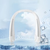 Resim Taşınabilir Boyun Fanı, 1200mAh Şarj Edilebilir Pil ile Soğutma Boyun Fanı, 3 Hız, Kadınlar için No-Leaf Wearable Kişisel Fan, USB Seyahat Fanı, İç/Dış Mekan Kullanımı, Taşınabilir Boyun Soğutma | Modern Boyun Fanı | Dayanıklı Plastik Fan 