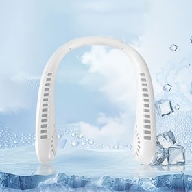 Resim Taşınabilir Boyun Fanı, 1200mAh Şarj Edilebilir Pil ile Soğutma Boyun Fanı, 3 Hız, Kadınlar için No-Leaf Wearable Kişisel Fan, USB Seyahat Fanı, İç/Dış Mekan Kullanımı, Taşınabilir Boyun Soğutma | Modern Boyun Fanı | Dayanıklı Plastik Fan 