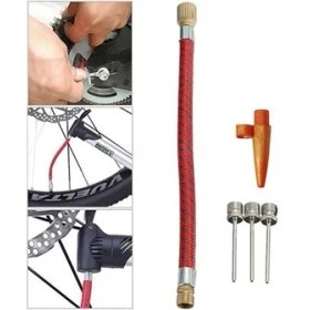 Resim Ema Pompa Iğne Başlık Seti Top Bisiklet Lastiği Şişirme Iğneleri 