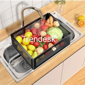 Resim Trendesk 4 Katlı Metal Siyah Çekmeceli Tekerlekli Patates Soğan Sepeti Sebze Meyve Sepeti Sebzelik 