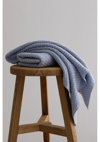 Resim Ivory Mavi Kabartma Dokulu Mikro Fiber %100 Pamuk 2li El Yüz Havl Mavi 