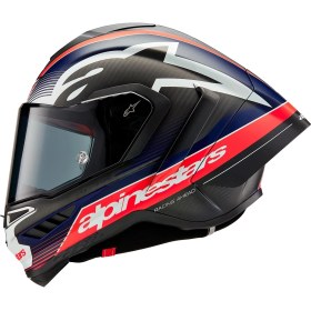 Resim Alpinestars Supertech R10 Carbon Team Spor Motosiklet Kaskı Mat Siyah Kırmızı Beyaz 