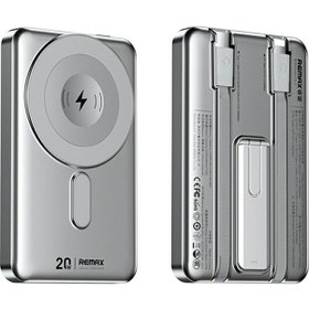 Resim Remax Cx-2 10000mah Güç Bankası 15w Kablosuz Şarjlı Telefon Harici Pil Standlı Gri 