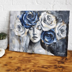 Resim Çiçek ve Kadın - 70x50 