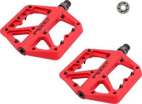 Resim İmpact Comp Rulmanlı Kırmızı Plastik Bisiklet Pedalı 