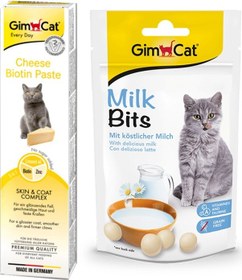 Resim Gimcat Cheese Biotin Kedi Macunu 50 G + Gimcat Milk Bits Sütlü Kedi Ödülü 40 G 