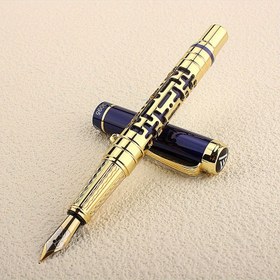 Resim 1 adet Hollow Kalem Metal Çubuk Dolma Kalem Sert Kalem Kaligrafi Pratik İş Hediye Kalemi 