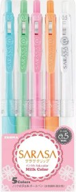 Resim Sarasa 0.5mm Milk Color 5'li Jel Kalem - Pastel Renkler 