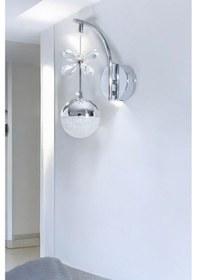 Resim Ey-El Tasarım Şık Sarkıt Led Aplik Krom Kristal Taşlı Krom 