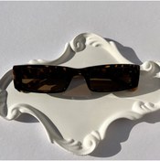Resim Vintagezegeni Vintage Görünüm Koyu Leopar Kemik Gözlük 