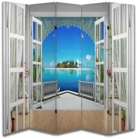 Resim Manzara Temalı Özel Tasarım Paravan Room Divider PRV1132, 180 x 180 