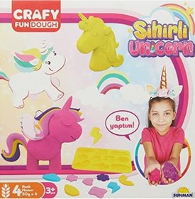 Resim Crafy Oyun Hamur Set Sihirli 4x50gr Parmak Hamurlu 11 Parça 