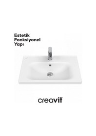 Resim Creavit Eksen Etajerli Lavabo 65 Cm Beyaz Ek065-00cb00e-0000 