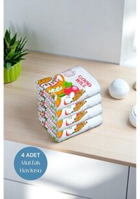 Resim 4lü Paket Baskılı Beyaz Mutfak Havlusu Modeli Good Day 