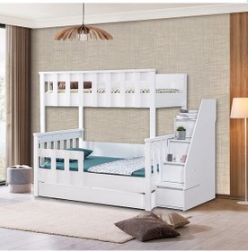 Resim Diva Mdf Profil Ayrılabilir 3 Lü Ranza, Beyaz 