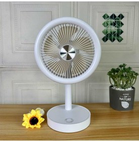 Resim casno Masaüstü Taşınabilir Fan USB Şarj Edilebilir Fan 360 ° Ayarlanabilir ve Kaldırılabilir 3 Hız Soğutma 
