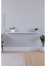 Resim Yankı-BYEG 100 cm Mat Beyaz Mdf Duvar Rafı Gizli Bağlantı Kitaplık 
