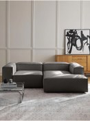 Resim S Home Design Concept Frida 2 Modül Mini Köşe Kanepe Keten Sağ Köşe, Antrasit 