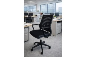 Resim Fileli Müdür Çalışma Ofis Koltuğu Siyah Renk 