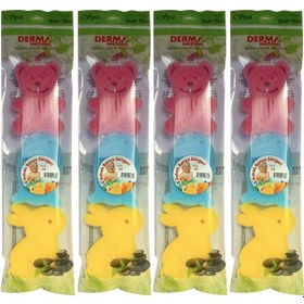 Resim Derma Naturel 3 Lü Renkli Bebek Banyo Süngeri 4 Lü Set 