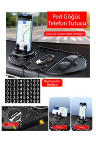 Resim Saule Araç İçi Kaydırmaz Ped 3D Numaratör Telefon Tutuculu Torpido Kaydırmaz XL Yuvarlak 