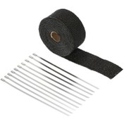 Resim Neevoyu Sı-a0158 Motor/gömlek Borusu Isı Yalıtım Kumaşı 5m 5cm 1.5mm + 4 Adet 20cm Metal Klemensi - 50% Kaput Altı Sıcaklığı Azaltır, Dayanıklı Fiberglas Kompozit 