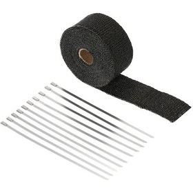 Resim Neevoyu Sı-a0158 Motor/gömlek Borusu Isı Yalıtım Kumaşı 5m 5cm 1.5mm + 4 Adet 20cm Metal Klemensi - 50% Kaput Altı Sıcaklığı Azaltır, Dayanıklı Fiberglas Kompozit 