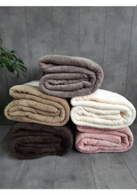 Resim Aurora Krem Renk Welsoft Peluş Çift Kişilik Battaniye 185 X 220 Krem 