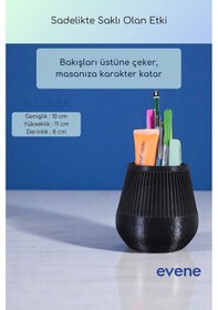 Resim Kalemlik Masa Kalemliği Organizer Kalemlik Siyah Renk Model 88 Çok Renkli 