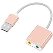 Resim Microsonic Usb Sound Card Kablo, Usb To 3.5mm Kulaklık Ve Mikrofon Çevirici Adaptör Rose Gold 
